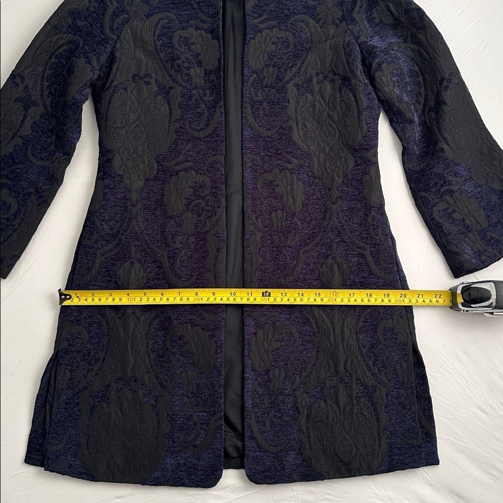 Lucky Brand black and blue brocade open blazer - Picture 9 of 13